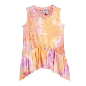 Good Luck Girl Girls Tie Dye Peplum Tank Top Size L